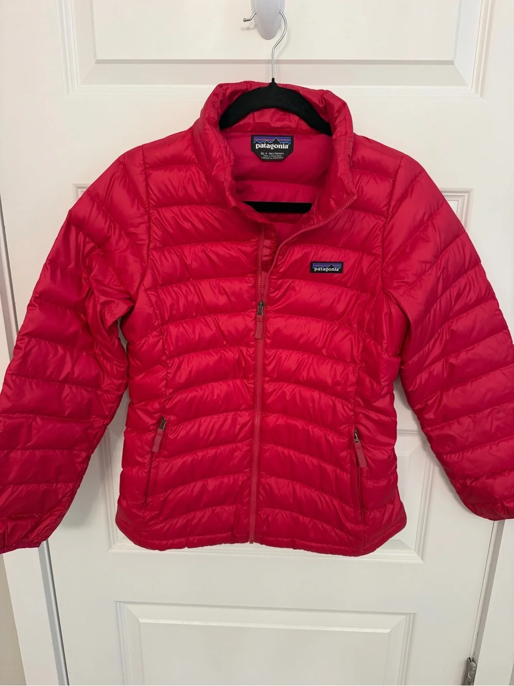 Patagonia Kids XL (14) Down Sweater Jacket Pink Magenta Full Zip Puffer